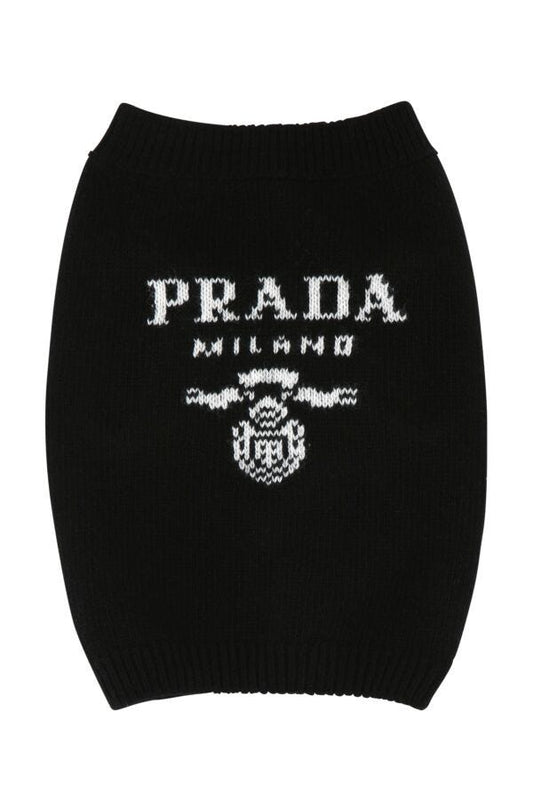 Prada Unisex Black Wool Blend Dog Sweater