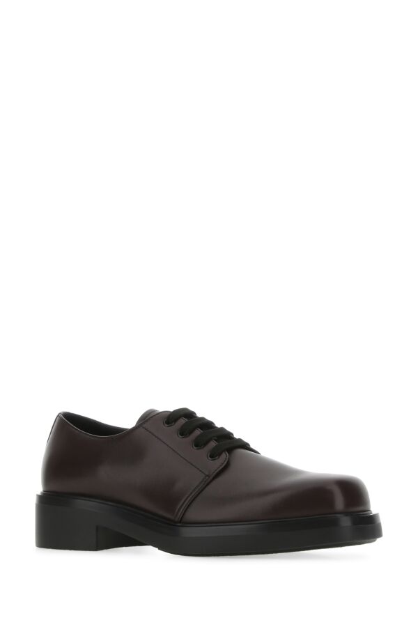 Prada Man Aubergine Leather Lace-Up Shoes