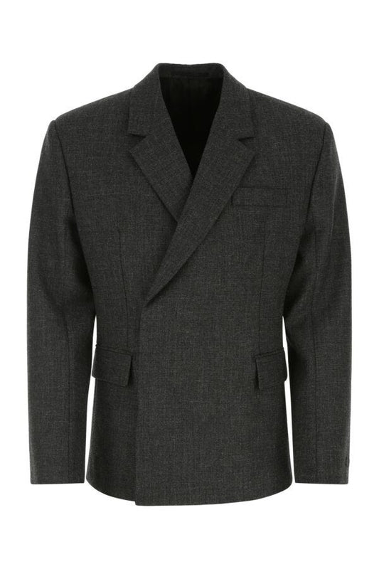 Prada Man Melange Dark Grey Wool Blazer