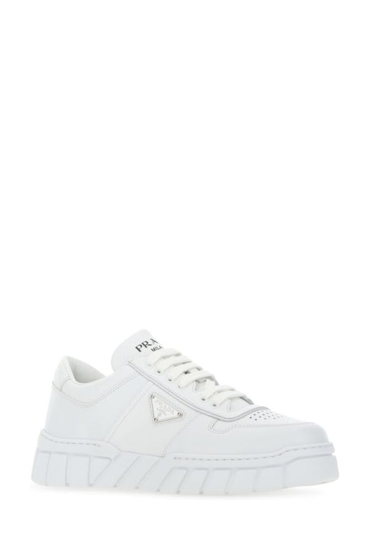 Prada Man White Leather Sneakers