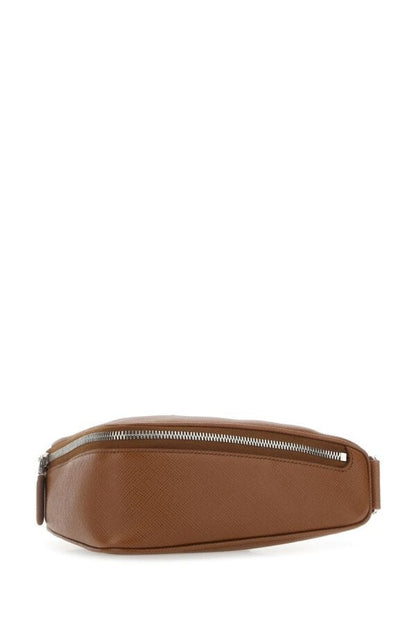 Prada Man Brown Leather Belt Bag