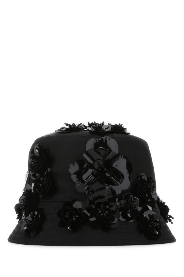 Prada Woman Black Re-Nylon Bucket Hat