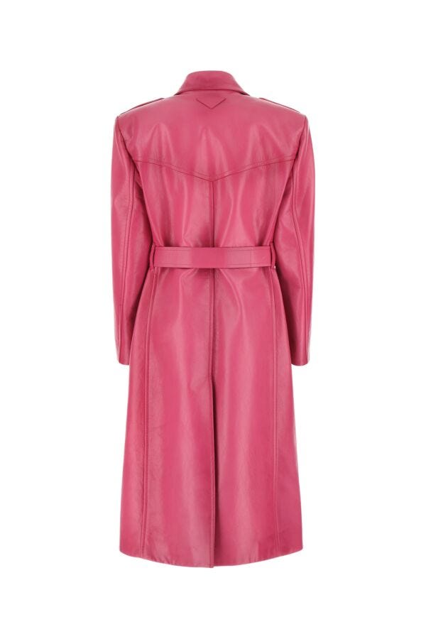 Prada Woman Fuchsia Leather Coat