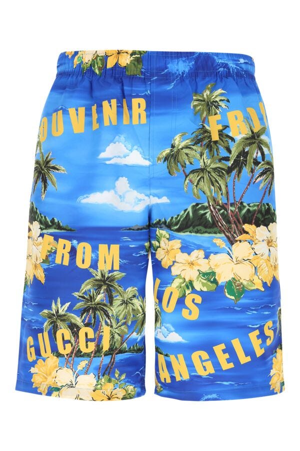 Gucci Man Printed Polyester Swimming Shorts