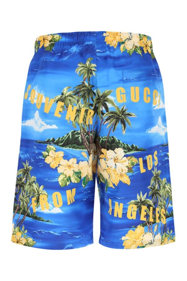 Gucci Man Printed Polyester Swimming Shorts