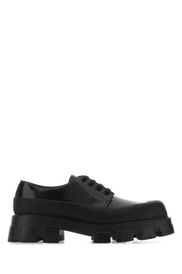 Prada Man Black Leather Lace-Up Shoes