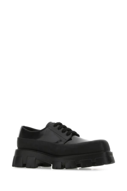 Prada Man Black Leather Lace-Up Shoes