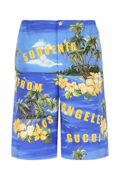 Gucci Man Printed Poplin Bermuda Shorts