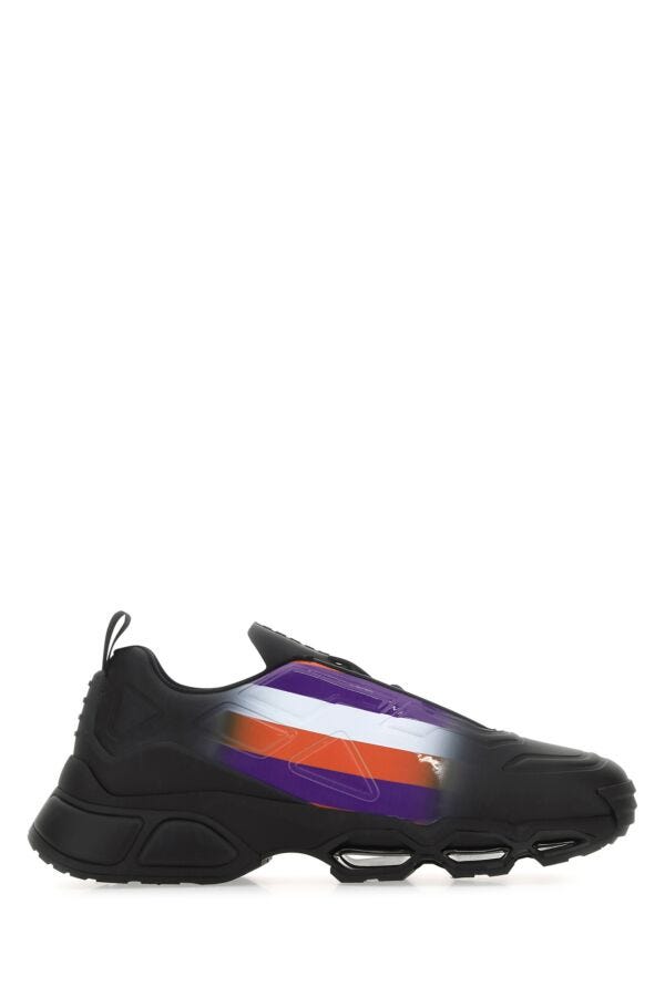 Prada Man Black Rubber Collision Cross Sneakers