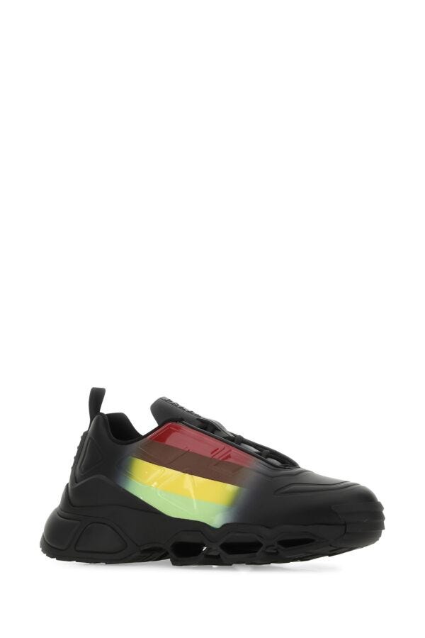 Prada Man Black Rubber Collision Cross Sneakers