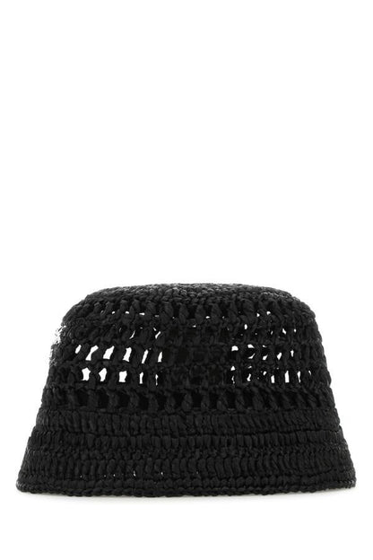 Prada Man Black Raffia Hat