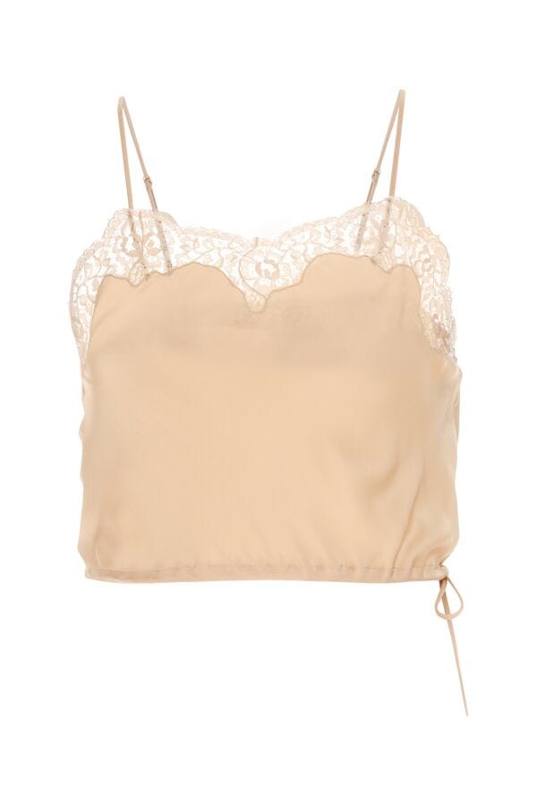 Saint Laurent Woman Skin Pink Satin Lingerie Top