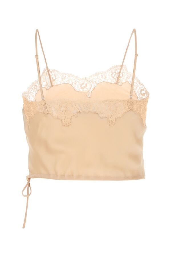 Saint Laurent Woman Skin Pink Satin Lingerie Top