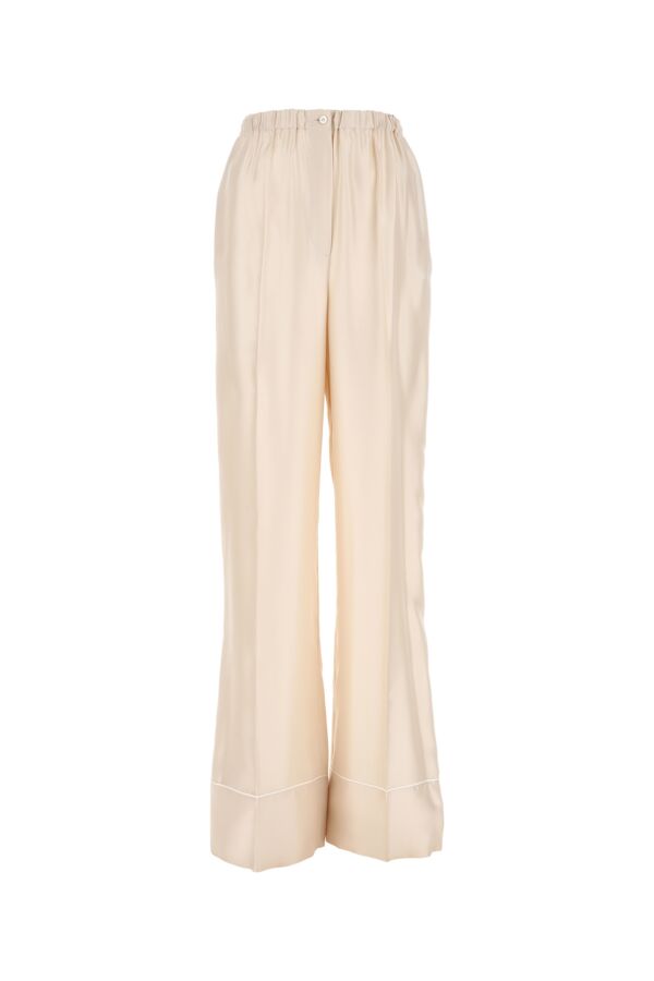 Prada Woman Ivory Satin Pyjama Pant