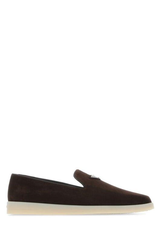 Prada Man Dark Brown Suede Slip Ons