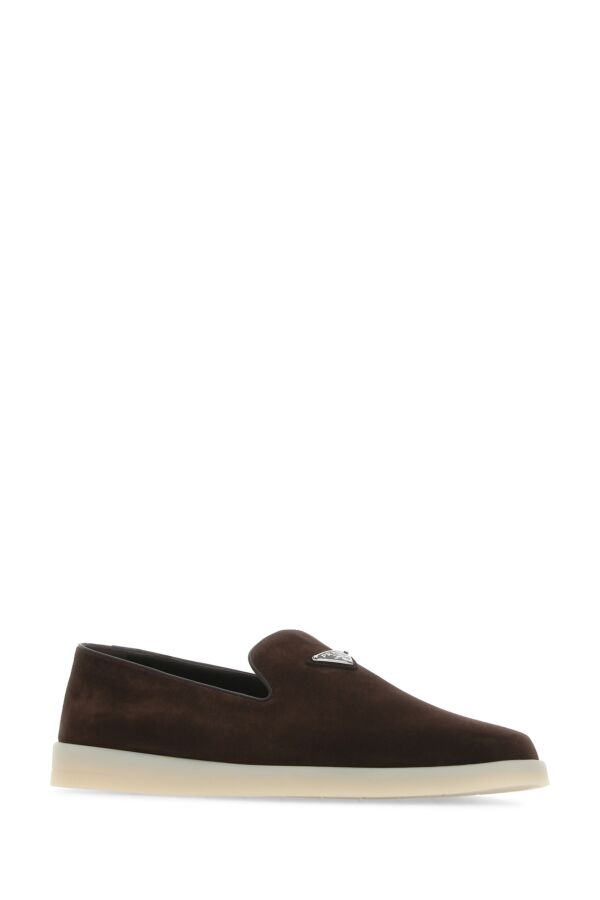 Prada Man Dark Brown Suede Slip Ons