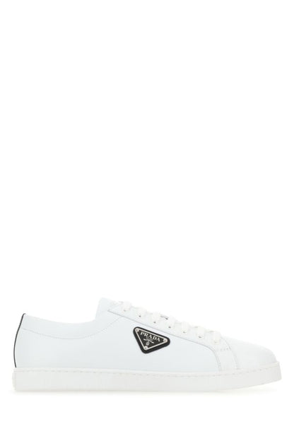 Prada Man White Leather Sneakers