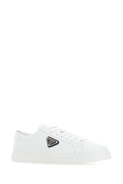 Prada Man White Leather Sneakers