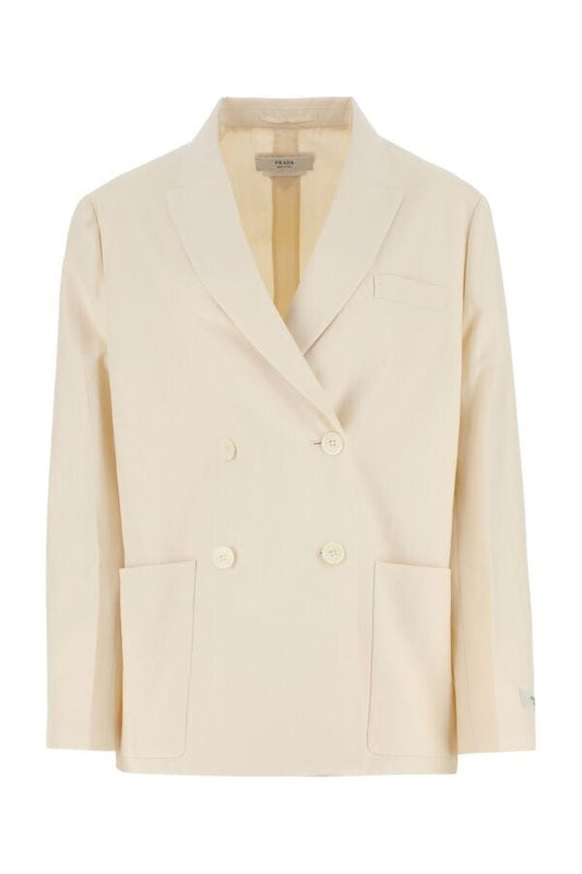 Prada Woman Ivory Cotton Blazer