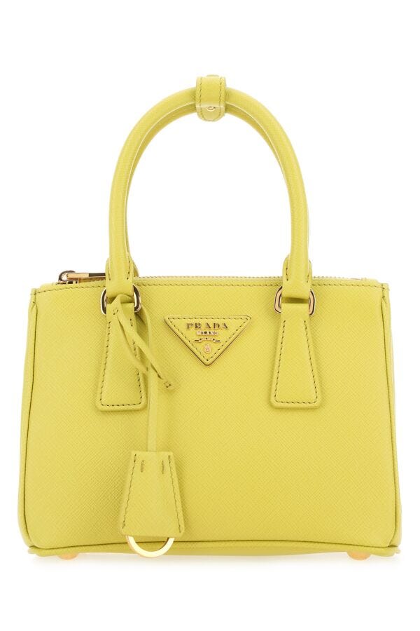 Prada Woman Yellow Leather Handbag