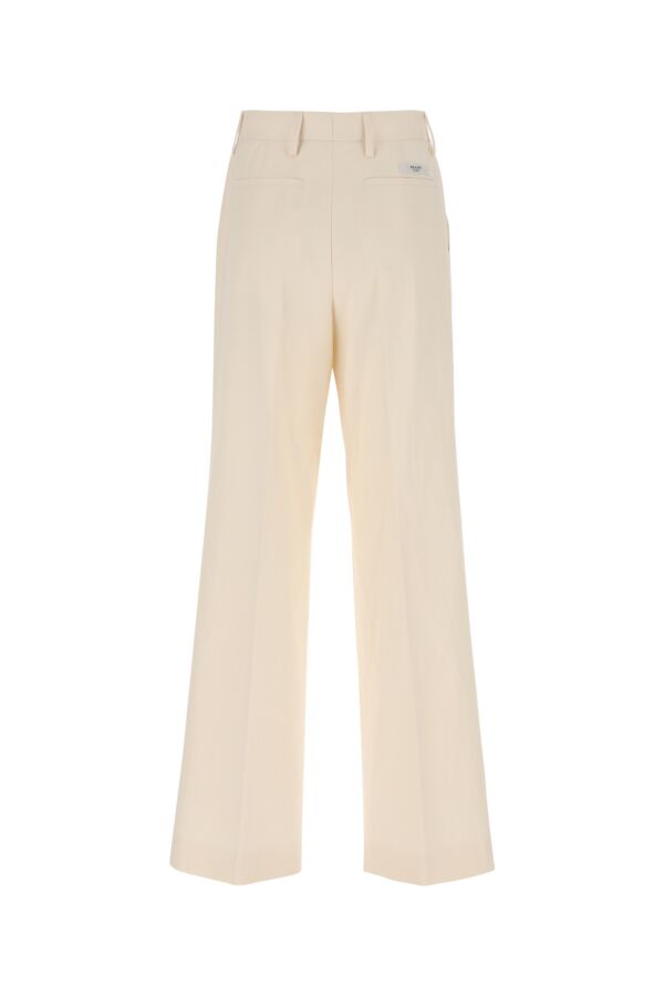 Prada Woman Ivory Cotton Wide-Leg Pant