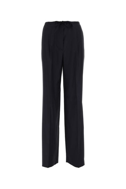 Prada Woman Navy Blue Wool Pant