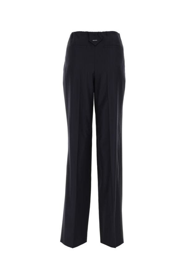 Prada Woman Navy Blue Wool Pant