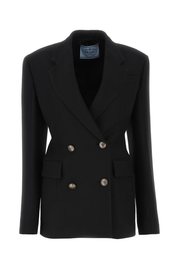 Prada Woman Black Wool Blend Blazer