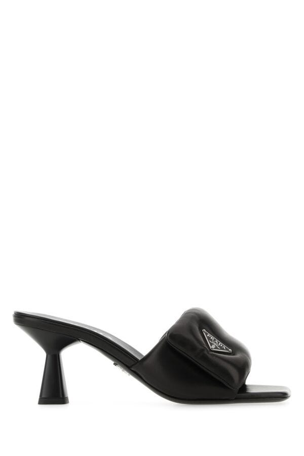 Prada Woman Black Nappa Leather Mules