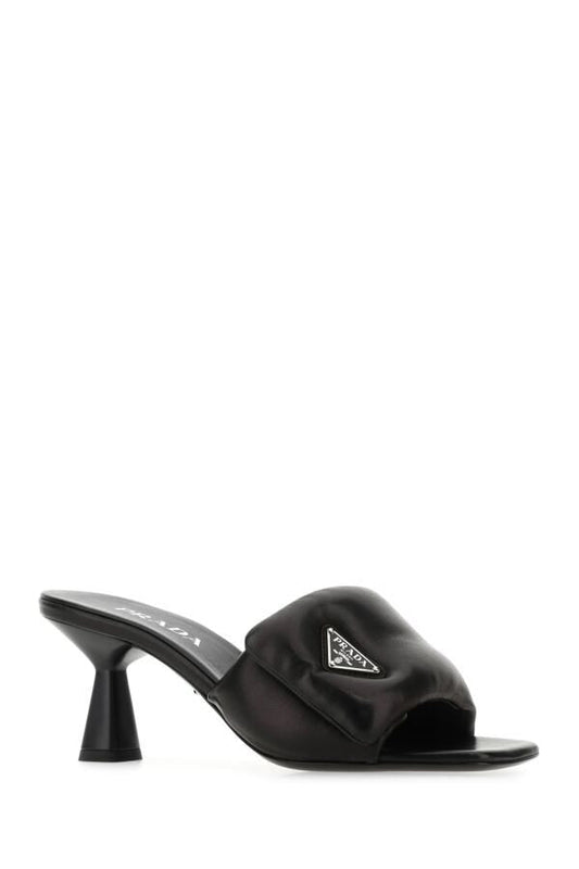 Prada Woman Black Nappa Leather Mules