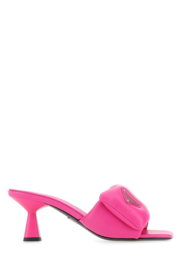 Prada Woman Fuchsia Nappa Leather Mules