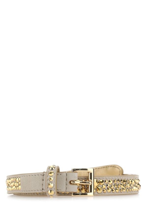 Prada Woman Embellished Suede Belt