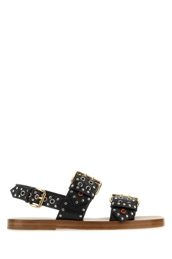 Gucci Man Embellished Leather Sandals