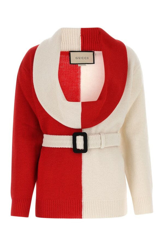 Gucci Woman Two-Tone Wool Sweater