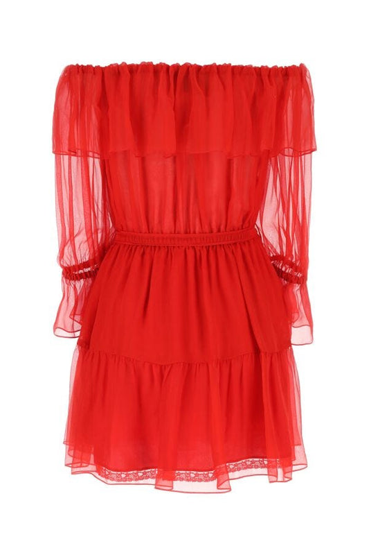 Gucci Woman Red Chiffon Mini Dress