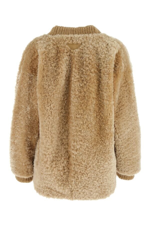 Prada Woman Camel Wool Blend Cardigan