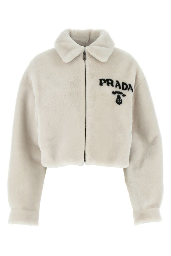 Prada Woman Chalk Fur Coat