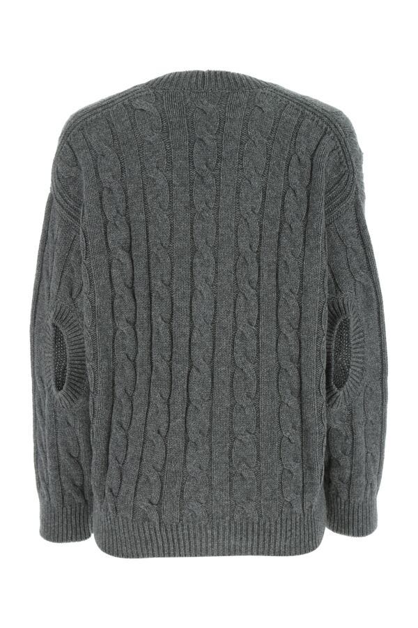 Prada Woman Grey Cashmere Oversize Cardigan