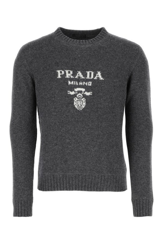 Prada Man Dark Grey Wool Blend Sweater