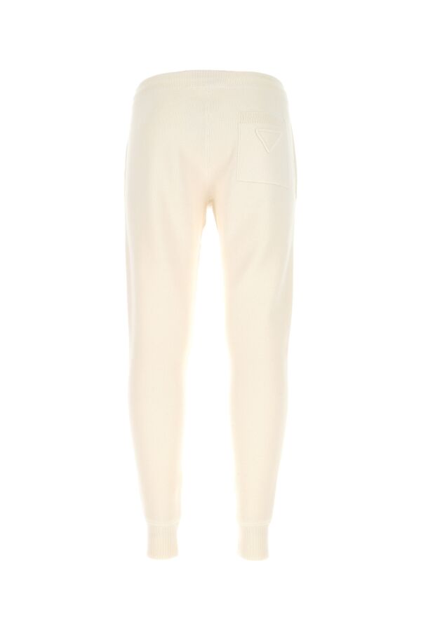 Prada Man Ivory Stretch Cashmere Blend Joggers