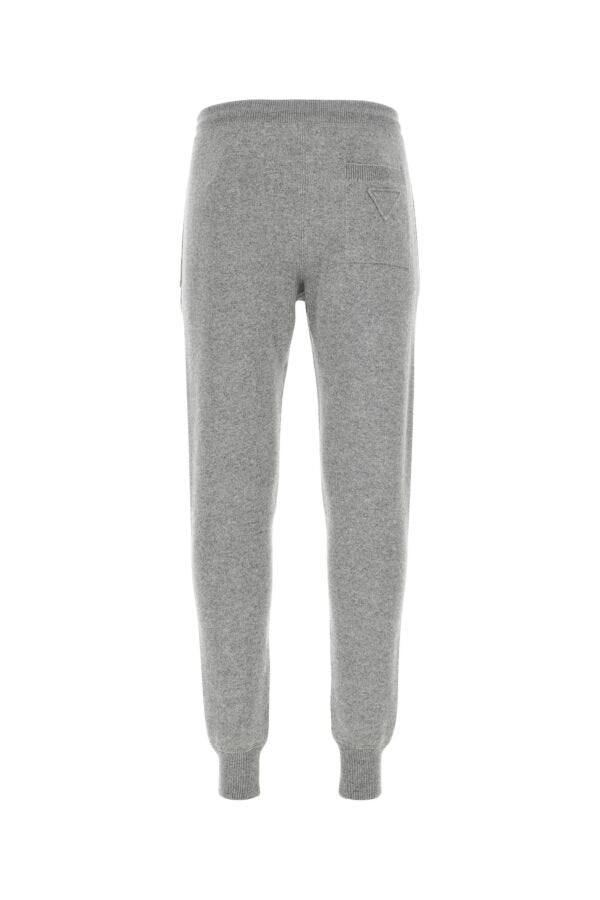 Prada Man Melange Grey Stretch Cashmere Blend Joggers