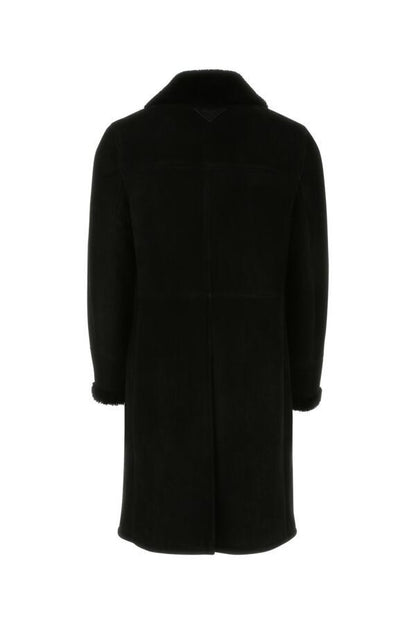 Prada Man Black Shearling Coat