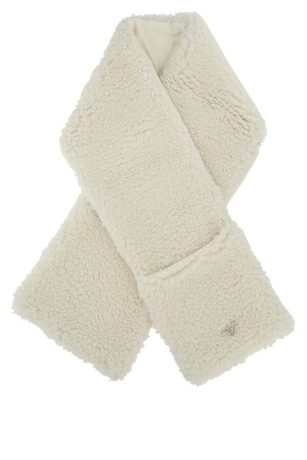 Prada Woman Ivory Teddy Scarf