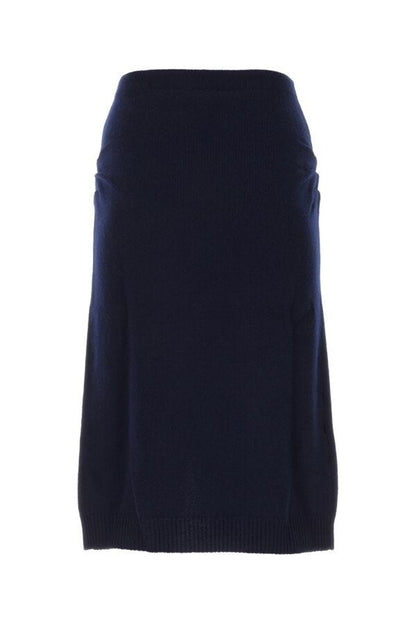 Prada Woman Midnight Blue Wool Blend Skirt