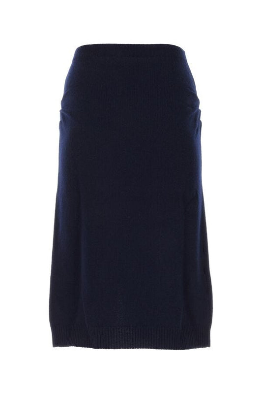 Prada Woman Midnight Blue Wool Blend Skirt