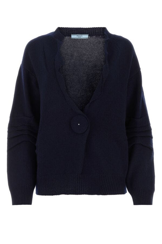 Prada Woman Dark Blue Wool Blend Sweater