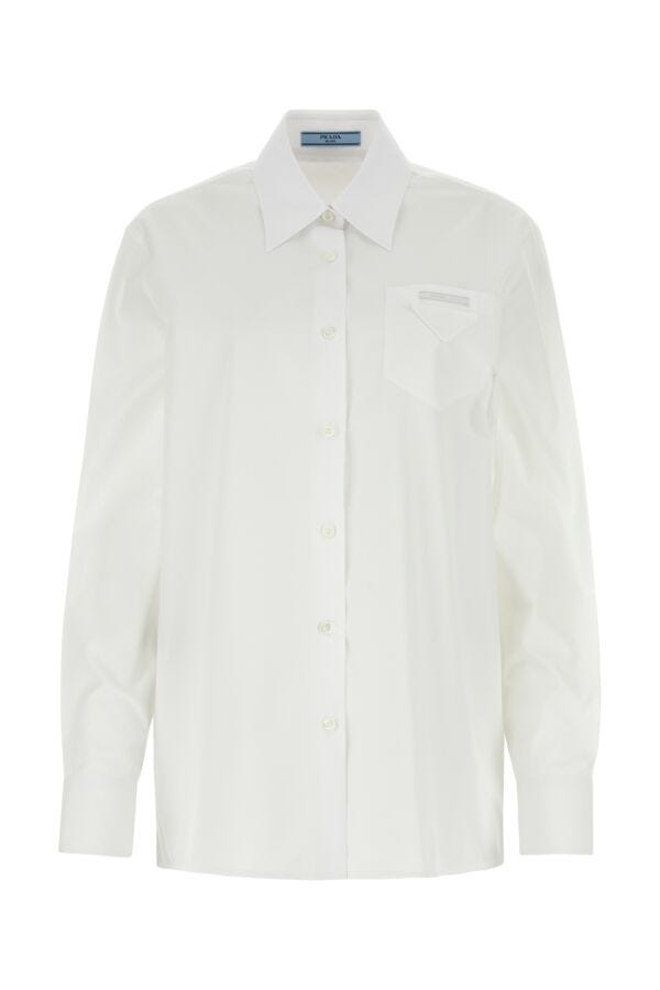 Prada Woman White Poplin Shirt