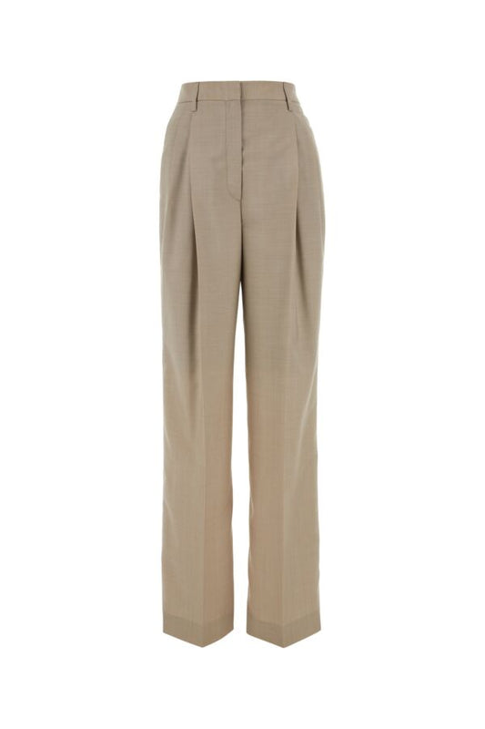 Prada Woman Sand Wool Blend Pant