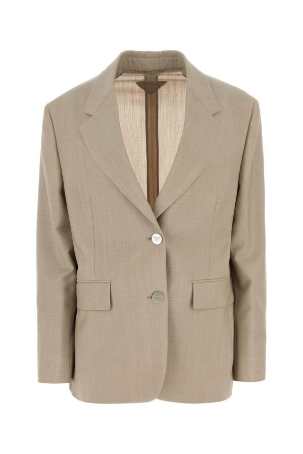 Prada Woman Sand Wool Blend Blazer