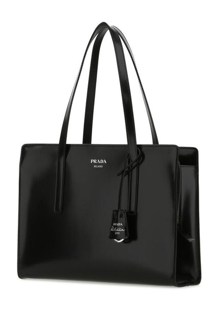 Prada Woman Black Leather Re-Edition 1995 Shoulder Bag